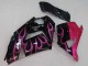 Online Negro Brillante Rojo Rosa Llama Carenado Moto Kawasaki ZX14R ZZR1400 2006-2011