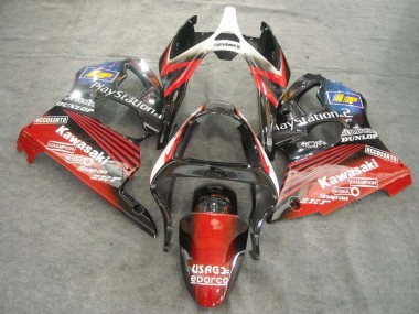 Online Blanco Rojo Negro PlayStation 2 Carenado Moto Kawasaki ZX6R 2000-2002