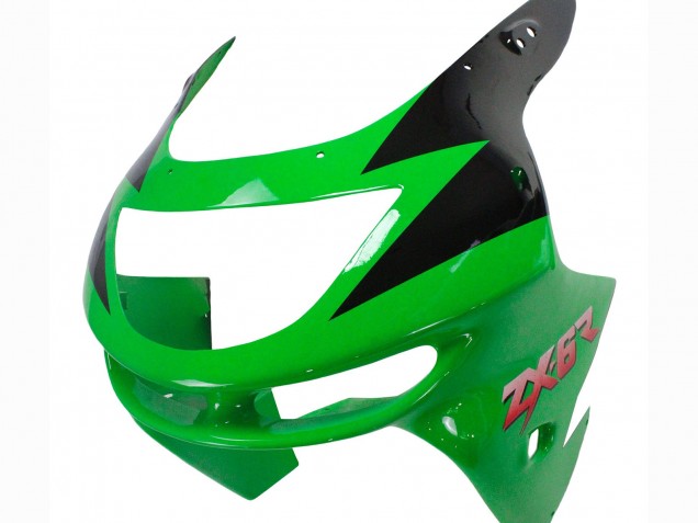 Online Verde Blanco Negro Brillante Carenado Moto Kawasaki ZX6R 1998-1999