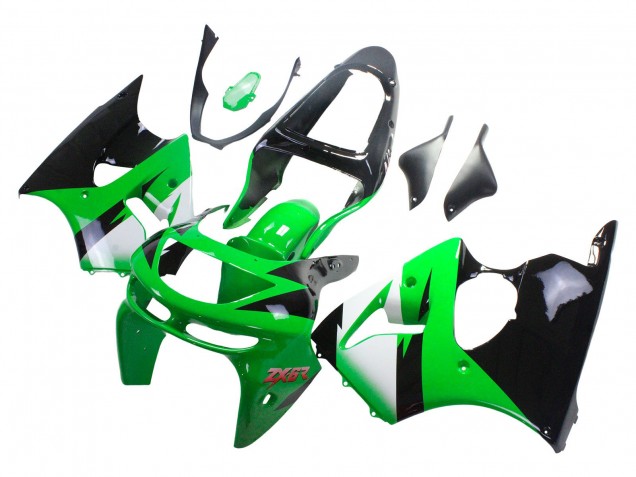 Online Verde Blanco Negro Brillante Carenado Moto Kawasaki ZX6R 1998-1999