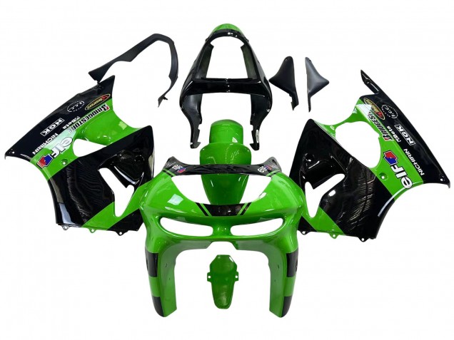Online Verde Negro Brillante Elf Bridgestone Carenado Moto Kawasaki ZX6R 1998-1999