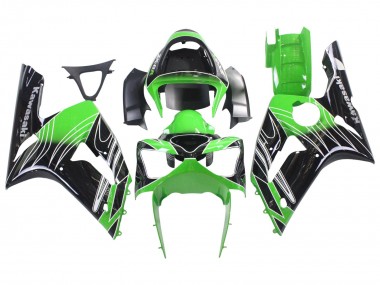 Online Verde Blanco Negro Carenado Moto Kawasaki ZX6R 2003-2004