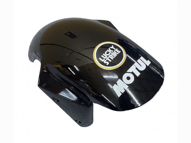 Online Negro Brillante Blanco Motul Lucky Strike Carenado Moto Kawasaki ZX6R 2003-2004