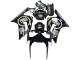 Online Negro Brillante Blanco Motul Lucky Strike Carenado Moto Kawasaki ZX6R 2003-2004