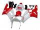 Online Blanco Rojo Carenado Moto Kawasaki ZX6R 2003-2004