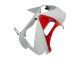 Online Blanco Rojo Carenado Moto Kawasaki ZX6R 2003-2004