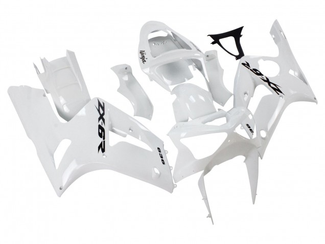 Online Blanco Negro Calcomanías Carenado Moto Kawasaki ZX6R 2003-2004