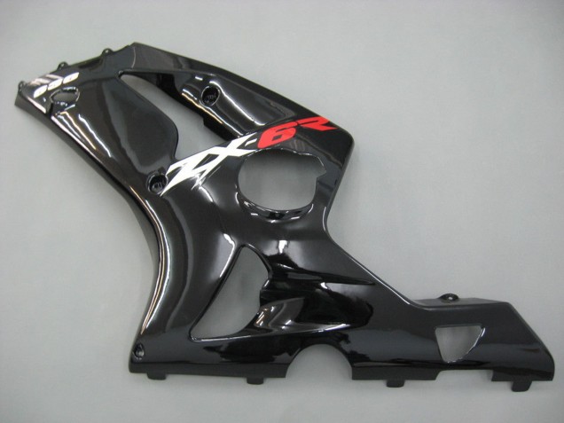 Online Negro Brillante Carenado Moto Kawasaki ZX6R 2003-2004