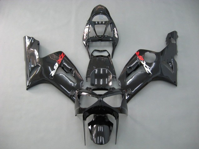Online Negro Brillante Carenado Moto Kawasaki ZX6R 2003-2004