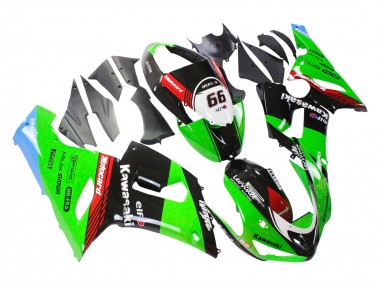 Online Verde Rojo Negro Elf 66 Carenado Moto Kawasaki ZX6R 2005-2006