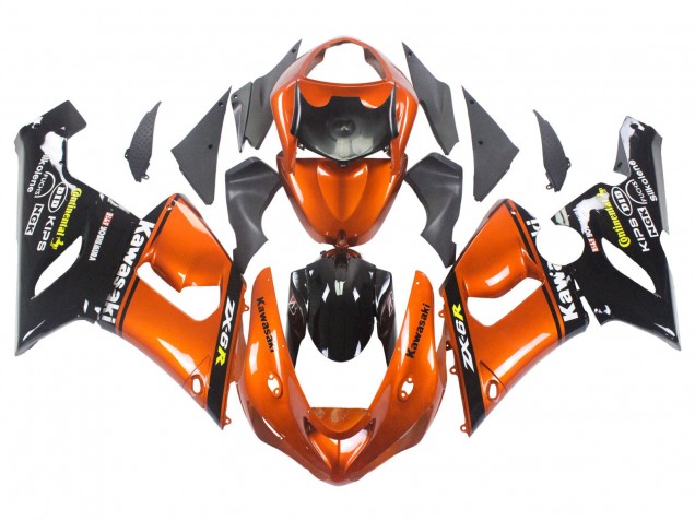 Online Naranja Negro Carenados Moto Kawasaki ZX6R 2005-2006