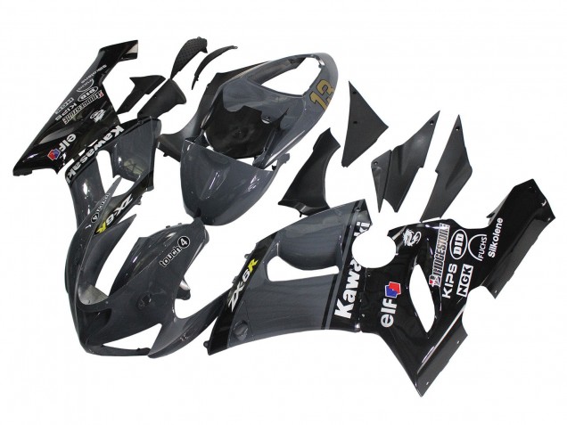 Online Gris Oscuro Negro Carenado Moto Kawasaki ZX6R 2005-2006