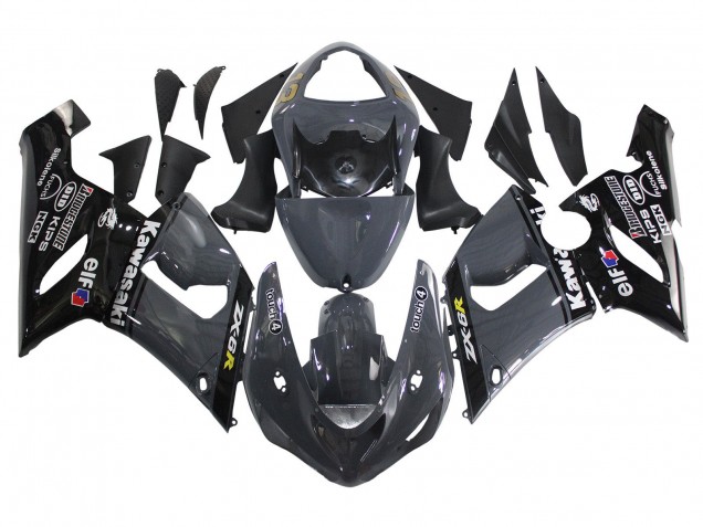 Online Gris Oscuro Negro Carenado Moto Kawasaki ZX6R 2005-2006
