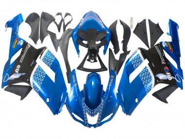 Online Negro Azul Elf Carenado Moto Kawasaki ZX6R 2007-2008