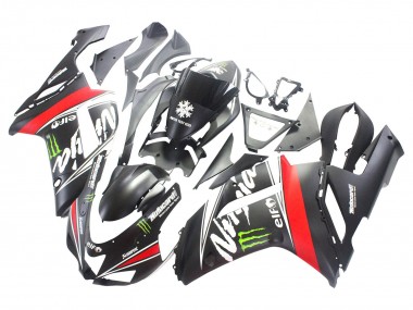Online Negro Blanco Rojo Blanco Nieve Calcomanía Ninja Elf Carenado Moto Kawasaki ZX6R 2007-2008