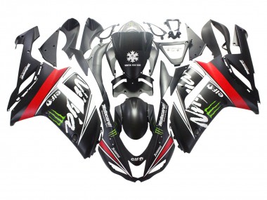 Online Negro Blanco Rojo Blanco Nieve Calcomanía Ninja Elf Carenado Moto Kawasaki ZX6R 2007-2008