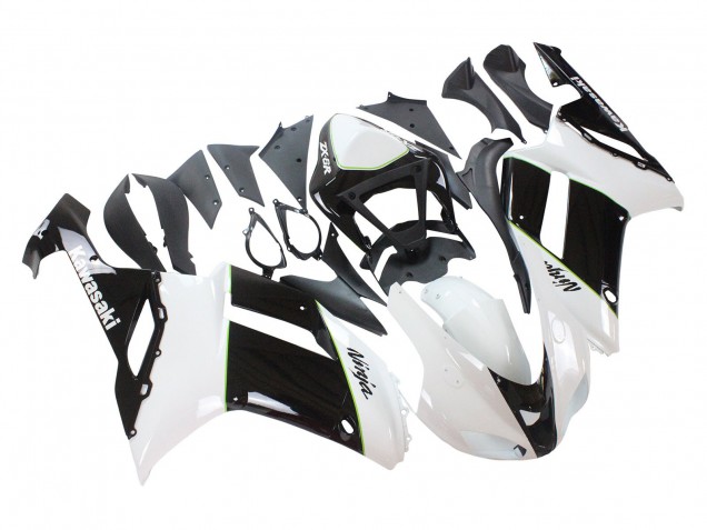Online Negro Blanco Ninja Carenado Moto Kawasaki ZX6R 2007-2008
