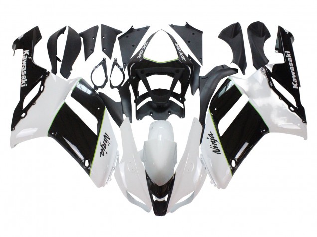Online Negro Blanco Ninja Carenado Moto Kawasaki ZX6R 2007-2008