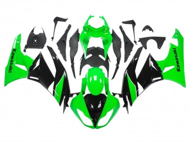 Online Verde Negro Brillante Carenado Moto Kawasaki ZX6R 2009-2012