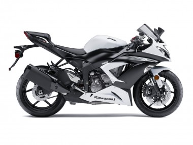 Online Blanco Negro Mate Carenados Moto Kawasaki ZX6R 2009-2012