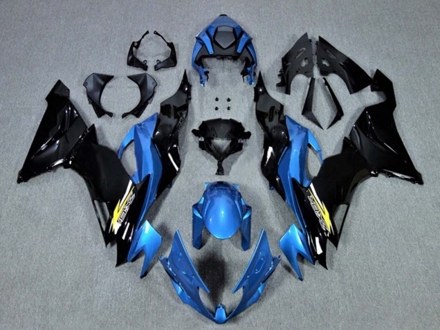 Online Azul Negro Brillante Amarillo Carenado Moto Kawasaki ZX6R 2009-2012