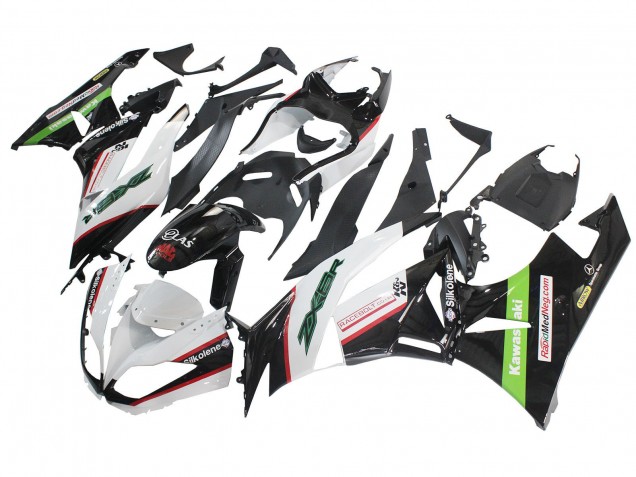 Online Blanco Rojo Negro Verde Carenado Moto Kawasaki ZX6R 2009-2012