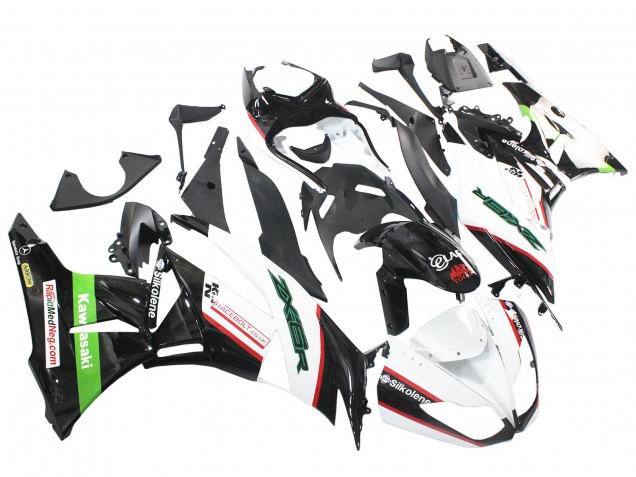 Online Blanco Rojo Negro Verde Carenado Moto Kawasaki ZX6R 2009-2012