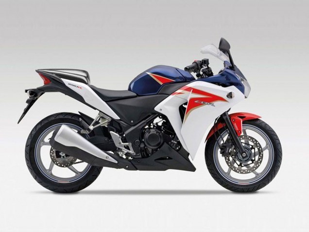 Online Blanco Rojo Azul Oscuro Raya Carenado Moto Honda CBR250RR 2011-2015