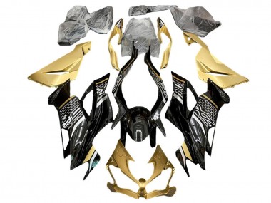 Online Oro Negro Brillante Blanco Honeycomb Carenado Moto Kawasaki ZX6R 2019-2022