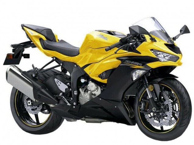 Online Amarillo Negro Mate Carenado Moto Kawasaki ZX6R 2019-2022