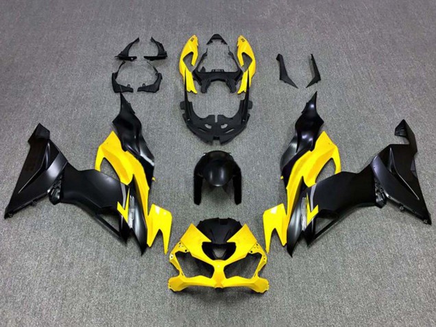 Online Amarillo Negro Mate Carenado Moto Kawasaki ZX6R 2019-2022