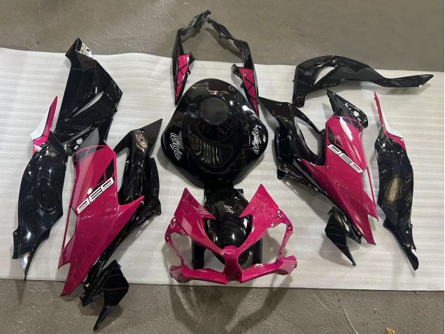 Online Negro Brillante Rosa Ninja Carenado Moto Kawasaki ZX6R 2019-2022