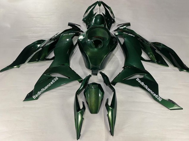 Online Verde Oscuro Carenado Moto Kawasaki ZX6R 2019-2022