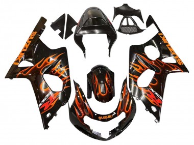 Online Negro Brillante Naranja Llama Carenado Moto Suzuki GSXR1000 2000-2002