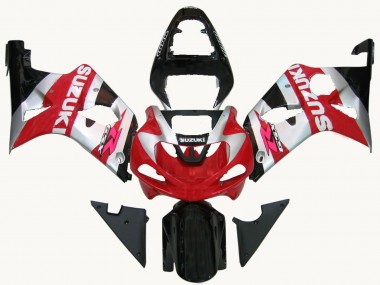 Online Rojo Plata Blanco Negro Carenado Moto Suzuki GSXR1000 2000-2002