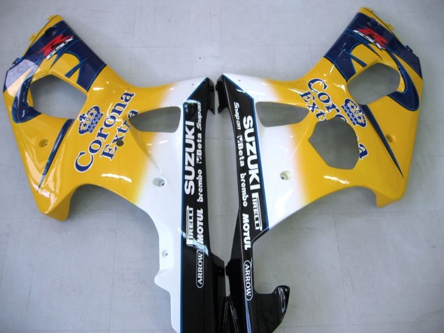 Online Amarillo Azul Oscuro Blanco Motul Corona Carenado Moto Suzuki GSXR1000 2000-2002