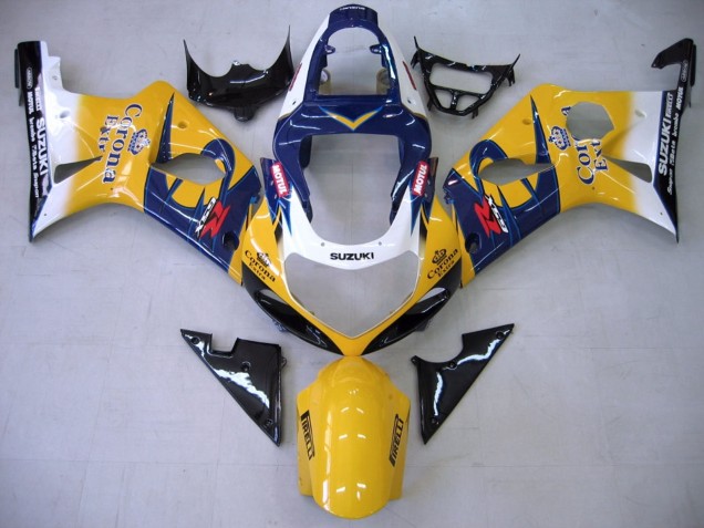 Online Amarillo Azul Oscuro Blanco Motul Corona Carenado Moto Suzuki GSXR1000 2000-2002
