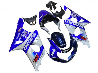 Online Azul Blanco Plata Castrol Dunlop Carenado Moto Suzuki GSXR1000 2000-2002