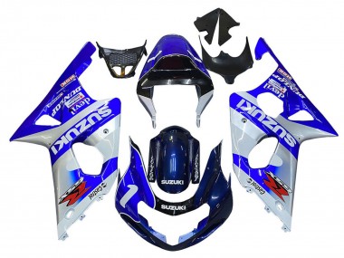 Online Azul Blanco Plata Castrol Dunlop Carenado Moto Suzuki GSXR1000 2000-2002