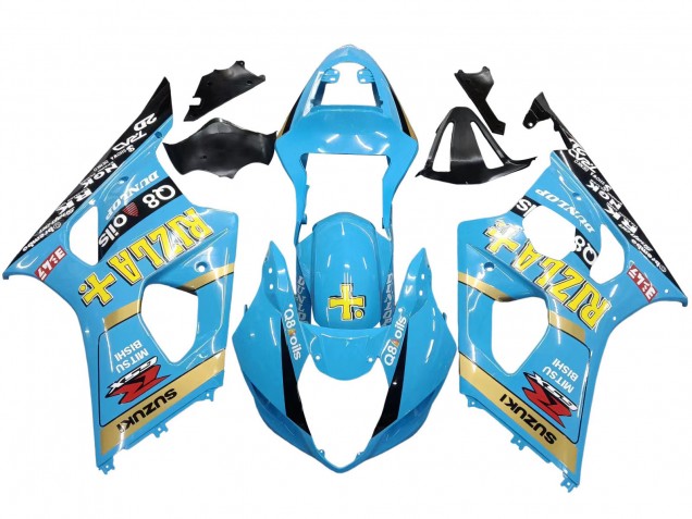 Online Azul Claro Amarillo Negro Rizla Motul Carenado Moto Suzuki GSXR 1000 2003-2004