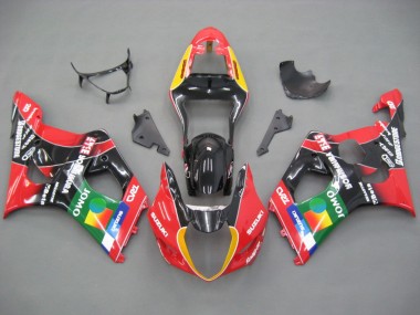 Online Rojo Amarillo Azul Verde Negro JOMO Carenado Moto Suzuki GSXR 1000 2003-2004