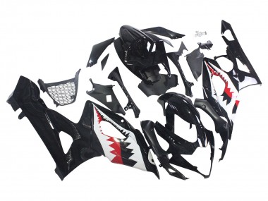 Online Negro Brillante Rojo Blanco Tiburón Carenado Moto Suzuki GSXR 1000 2005-2006