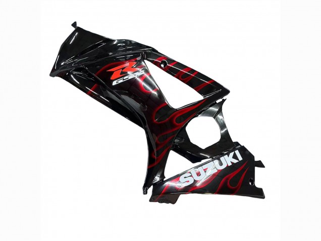 Online Negro Rojo Llama Carenado Moto Suzuki GSXR 1000 2007-2008