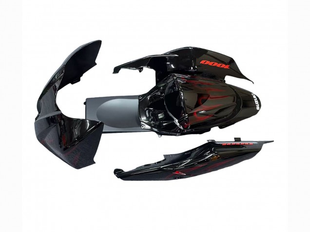 Online Negro Rojo Llama Carenado Moto Suzuki GSXR 1000 2007-2008