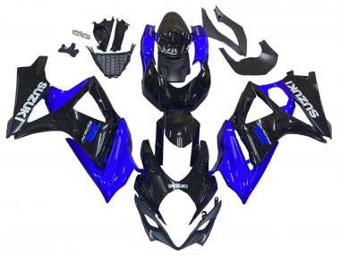 Online Azul Negro Brillante Kits Carenados Moto Suzuki GSXR 1000 2007-2008