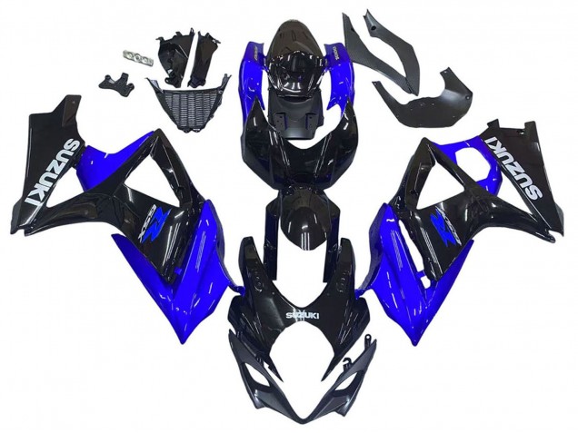 Online Azul Negro Brillante Kits Carenados Moto Suzuki GSXR 1000 2007-2008