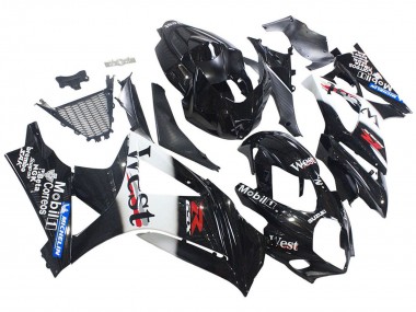 Online Negro Brillante Blanco West Carenado Moto Suzuki GSXR 1000 2007-2008