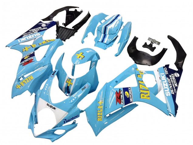 Online Azul Claro Amarillo Negro Motul Rizla Carenado Moto Suzuki GSXR 1000 2007-2008