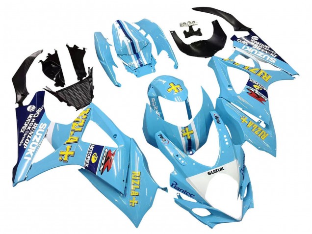Online Azul Claro Amarillo Negro Motul Rizla Carenado Moto Suzuki GSXR 1000 2007-2008