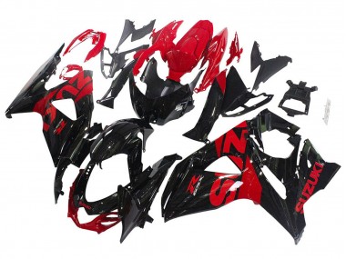 Online Negro Brillante Rojo Kits Carenados Moto Suzuki GSXR 1000 2009-2016